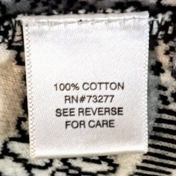 Dana Buchman Geometric Print Cotton Knit Tie Waist Cardigan - Picture 6 of 7